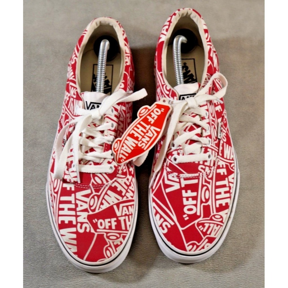 NEW VANS Off The Wall OTW Repeat Red/True White Skate Shoes Mens 10 US